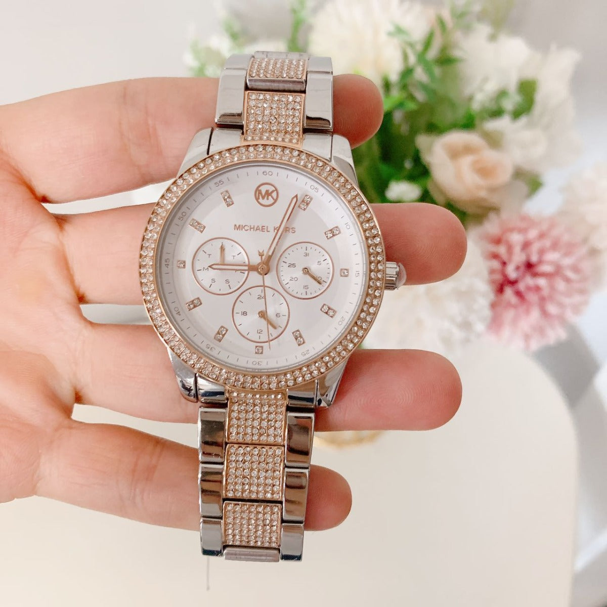 Michael Kors MK6827 Tibby Multifunction Two-Tone Stainless Steel Watch Michael Kors MK6827 Tibby Multifunction Two-Tone Stainless Steel Watch